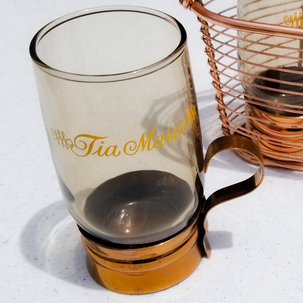 Tia Maria Copper Pedestal Cocktail Glass Set